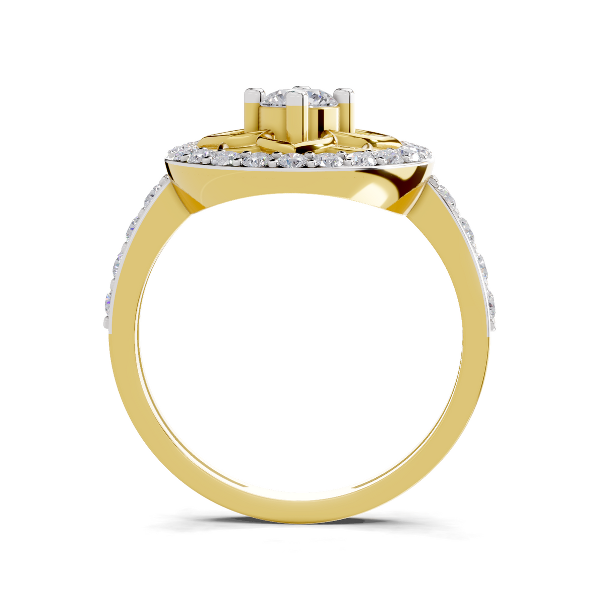 Enchanting Floral Halo Diamond Ring