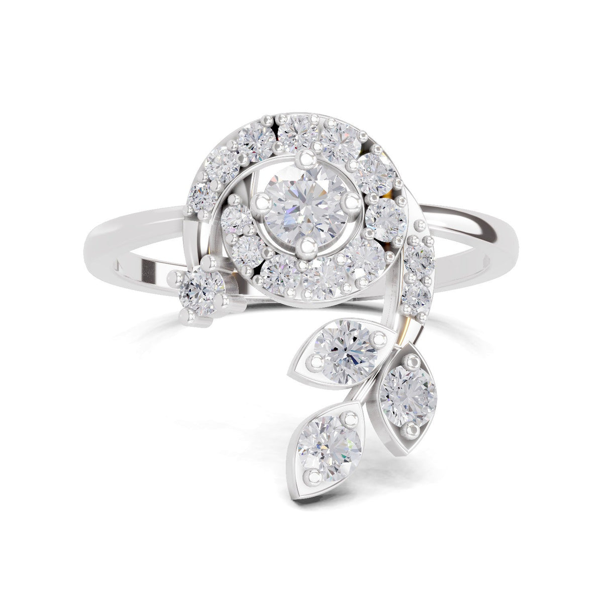 Graceful Floral Diamond Ring