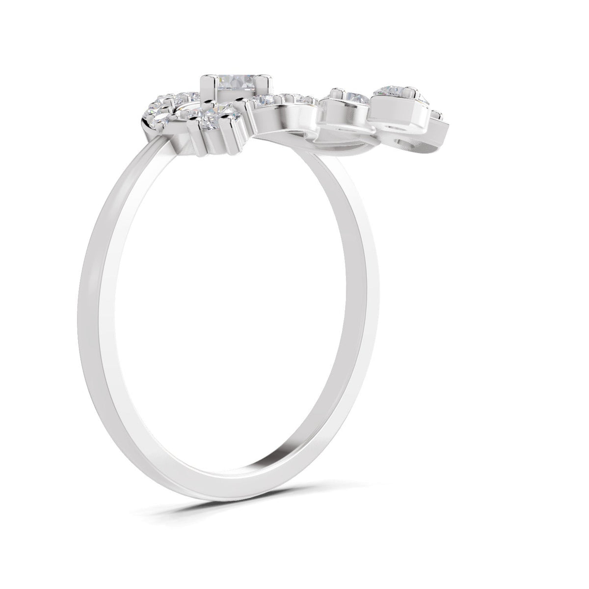 Graceful Floral Diamond Ring