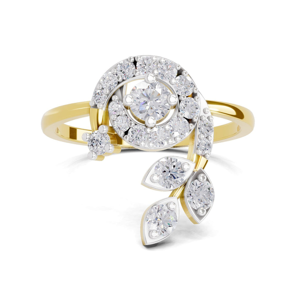 Graceful Floral Diamond Ring