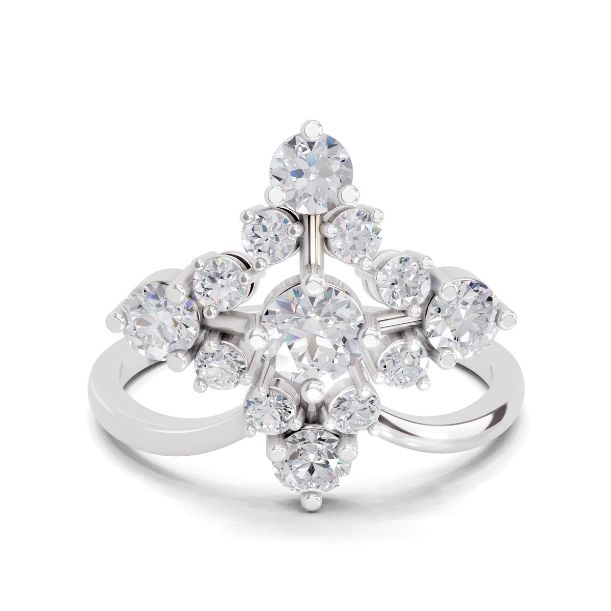 Delicate Marquise Cluster Diamond Ring