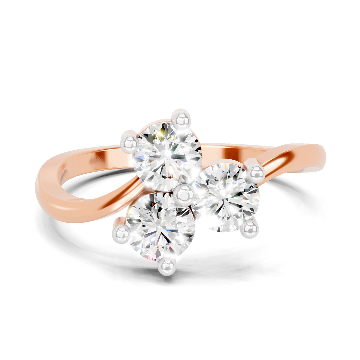 Graceful Three-Stone Diamond Ring