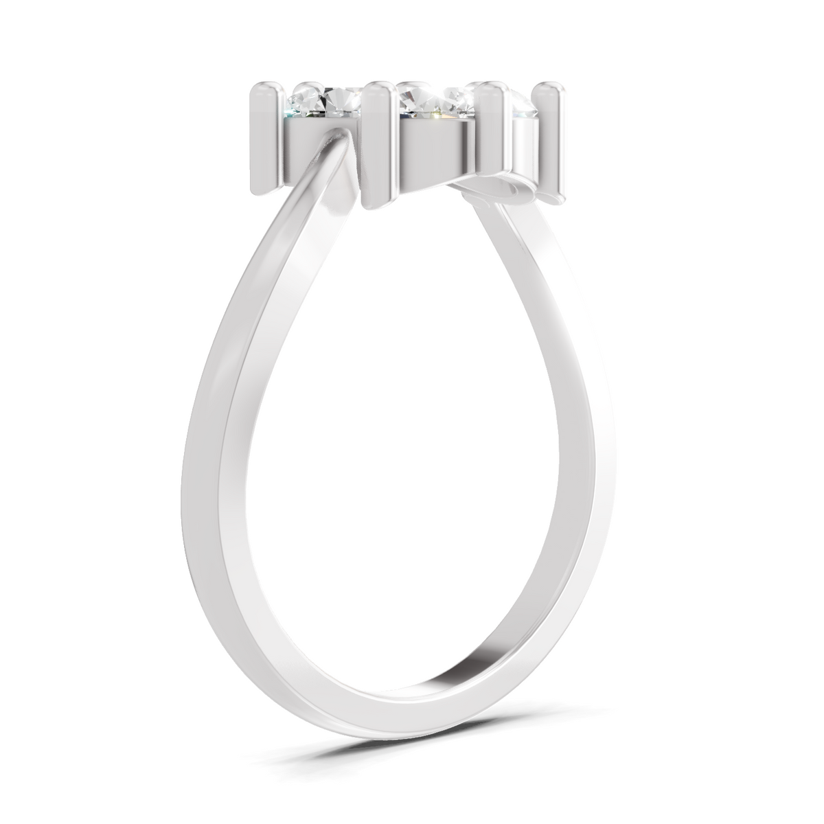 Graceful Three-Stone Diamond Ring