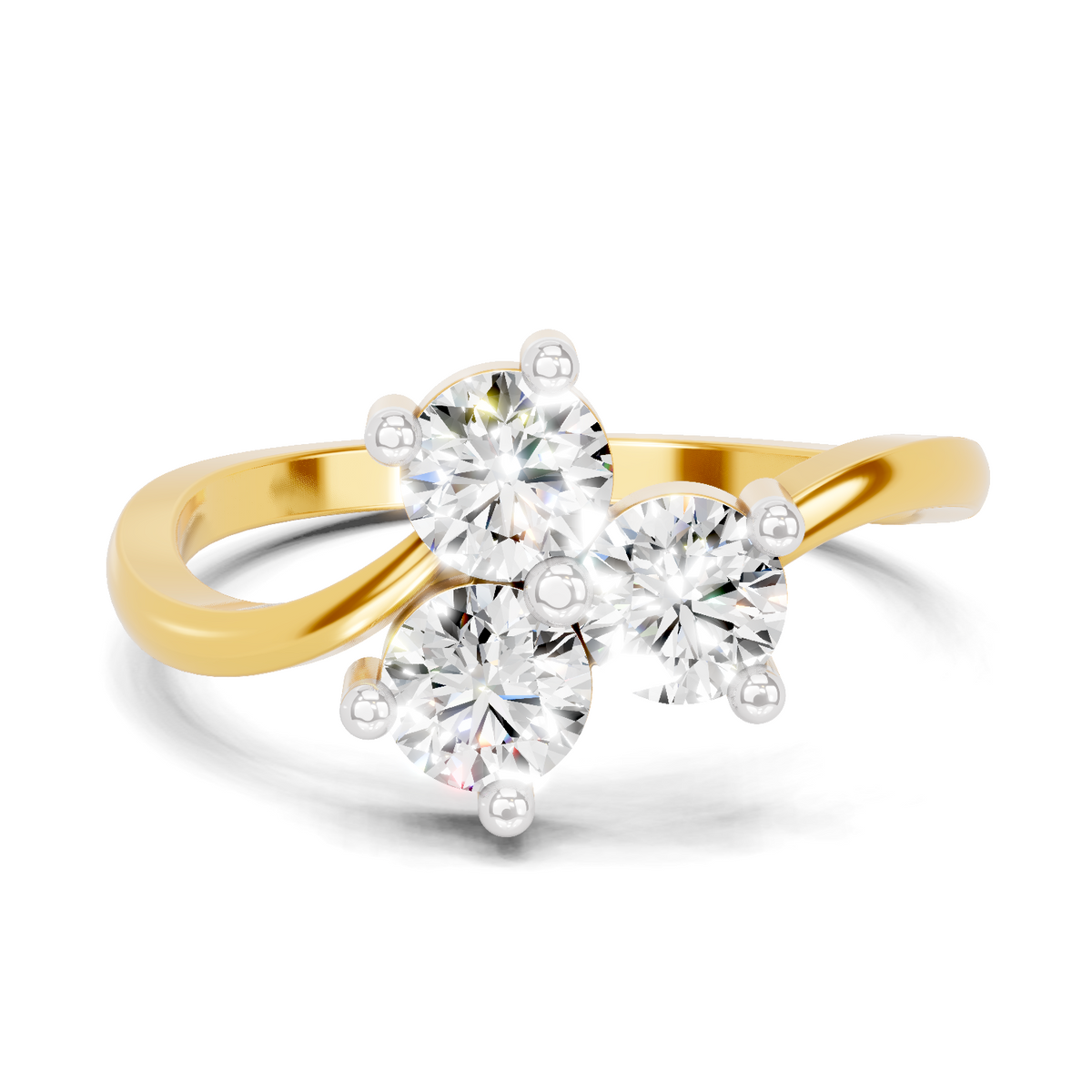 Graceful Three-Stone Diamond Ring