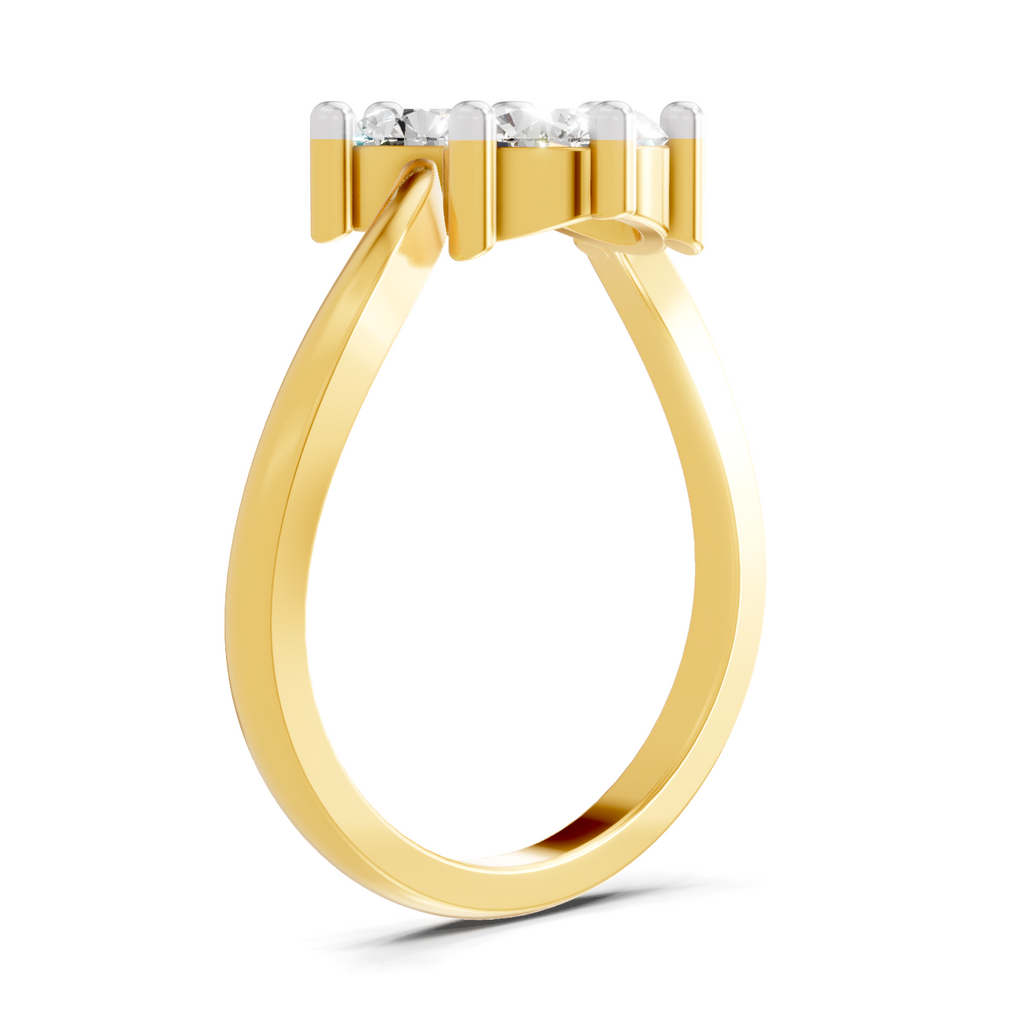 Graceful Three-Stone Diamond Ring
