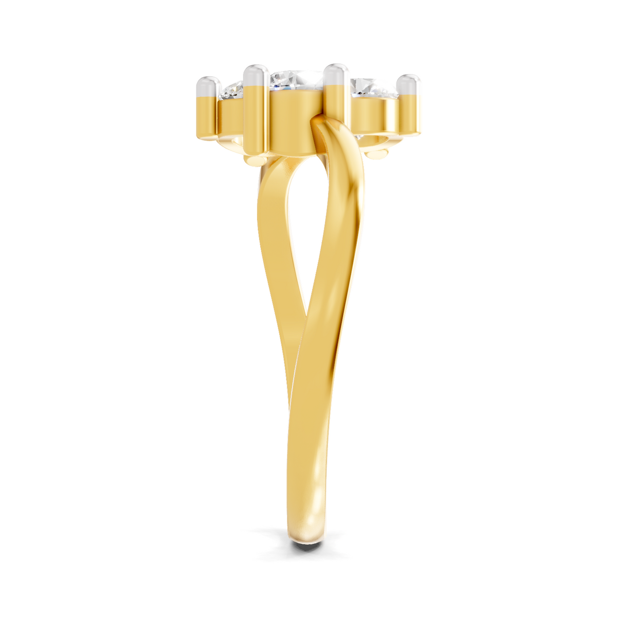 Graceful Three-Stone Diamond Ring