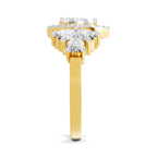 Graceful Pear Halo Diamond Ring