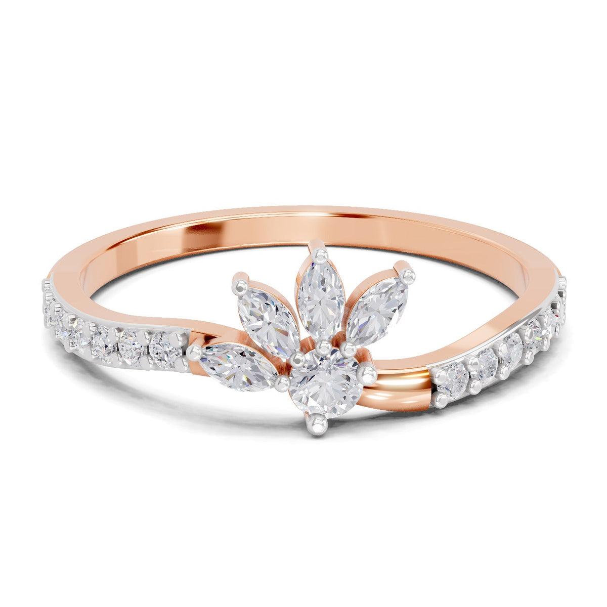 Dazzling Petal Diamond Promise Ring