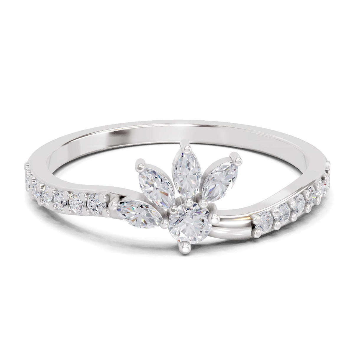 Dazzling Petal Diamond Promise Ring