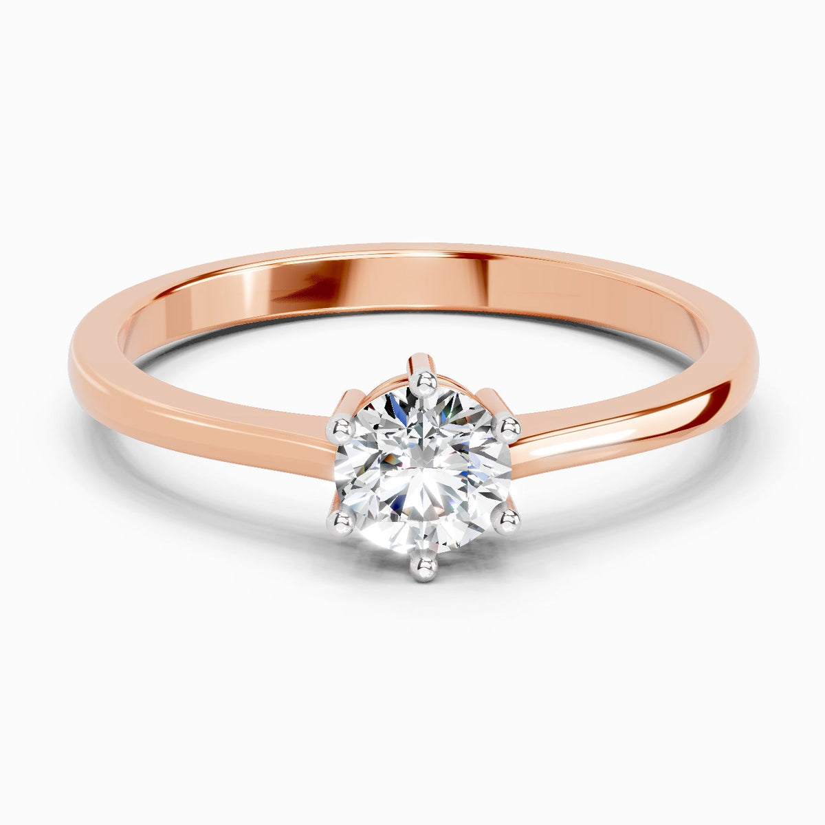 Graceful Round Solitaire Diamond Ring
