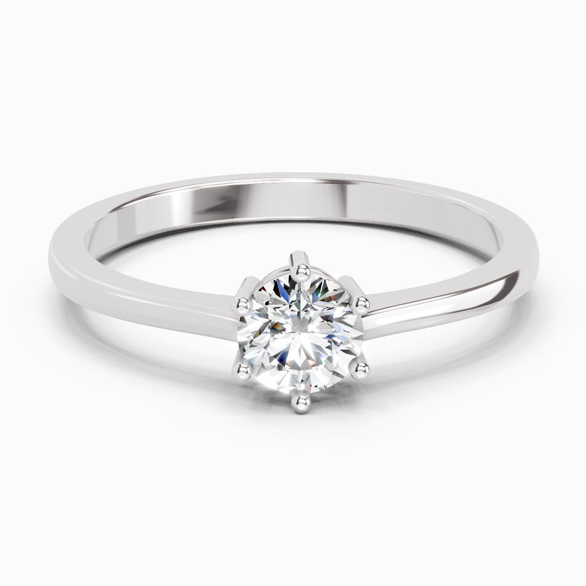 Graceful Round Solitaire Diamond Ring