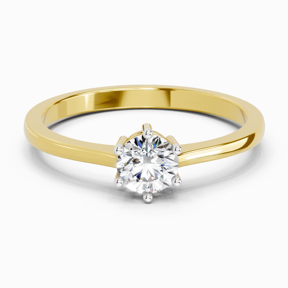 Graceful Round Solitaire Diamond Ring