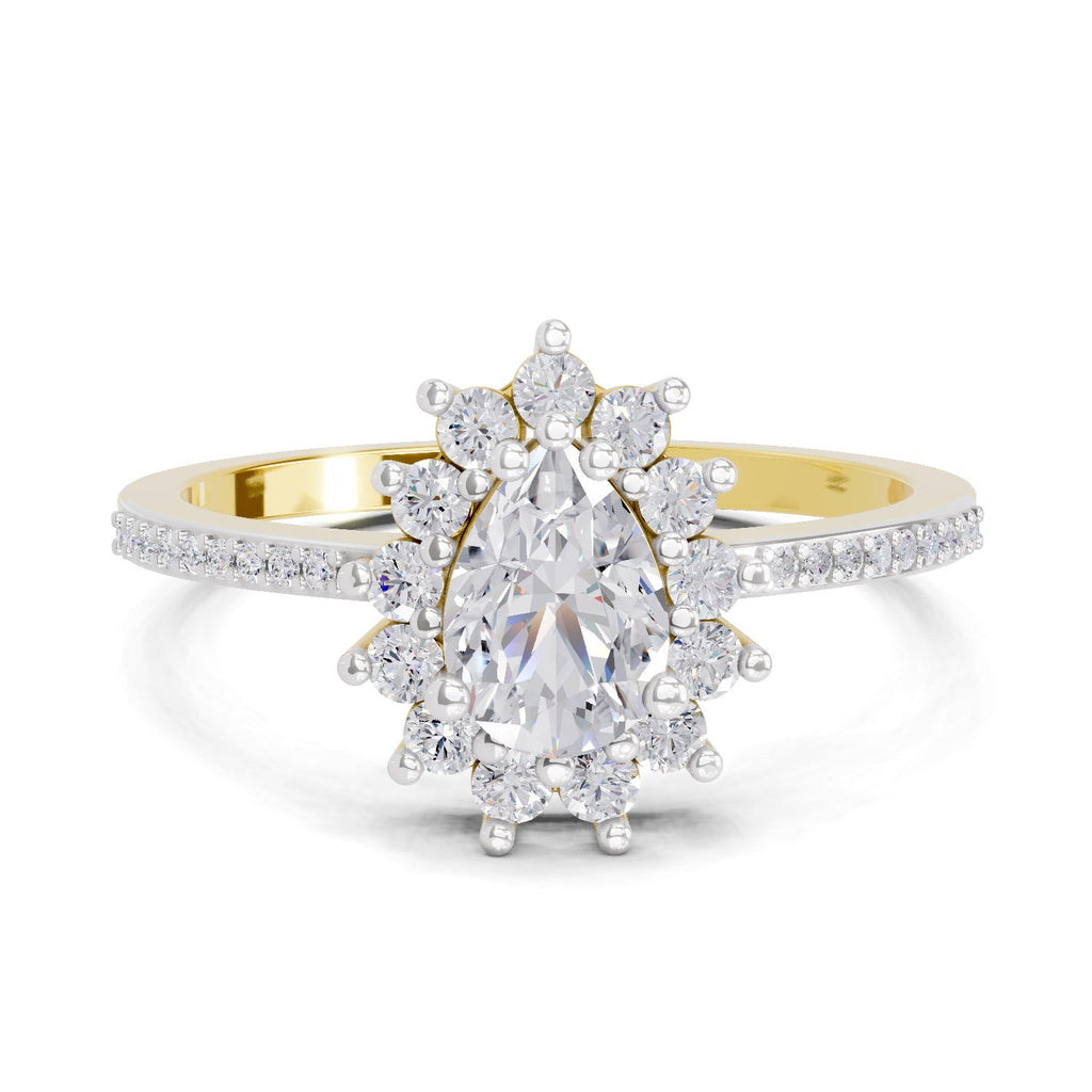 Regal Pear Halo Diamond Engagement Ring