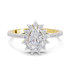 Regal Pear Halo Diamond Engagement Ring
