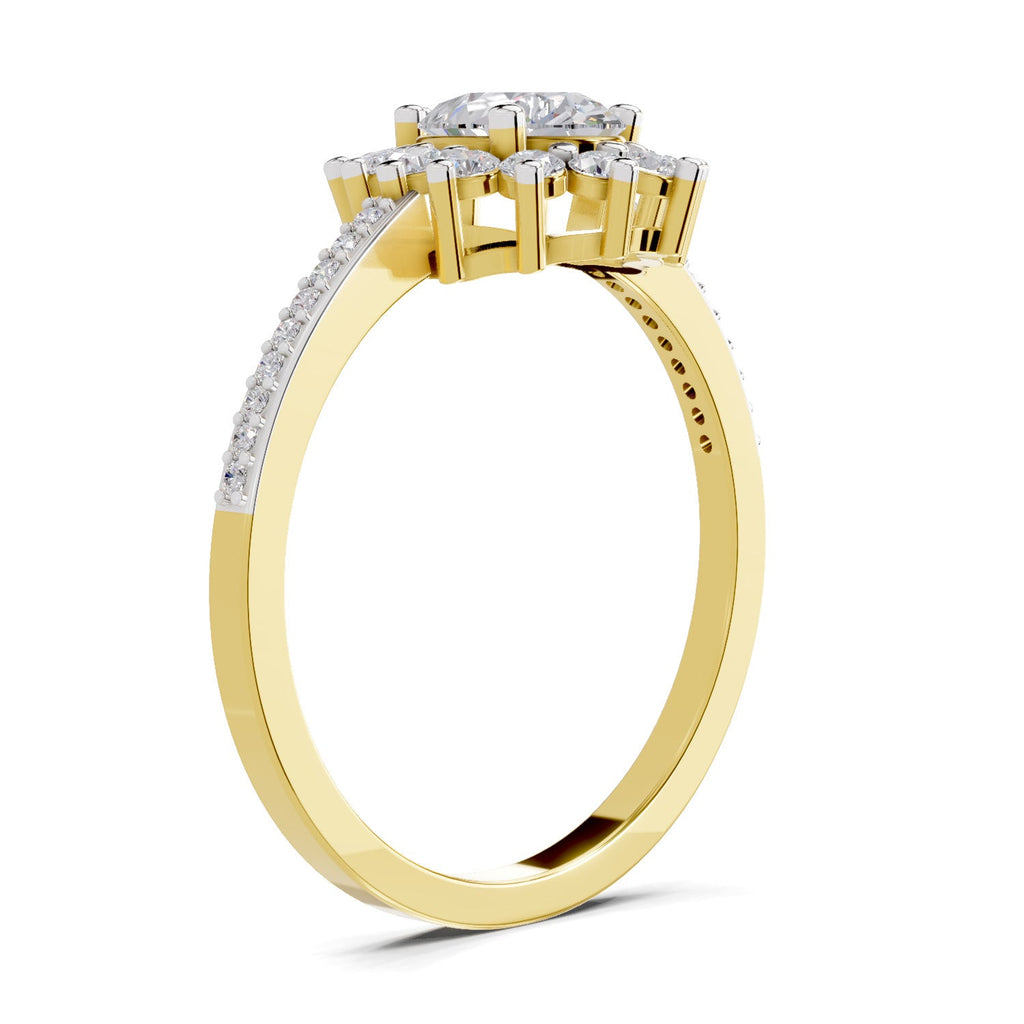 Regal Pear Halo Diamond Engagement Ring