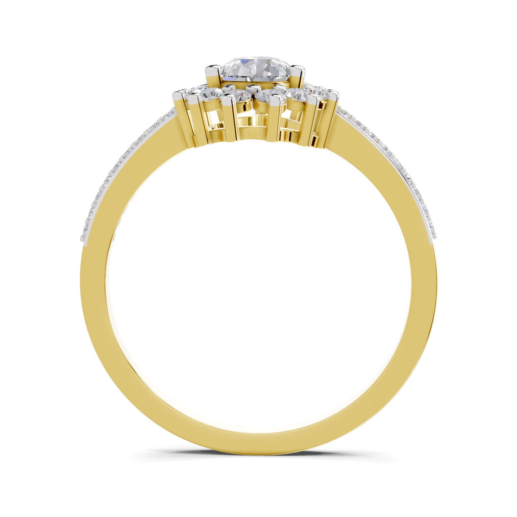 Regal Pear Halo Diamond Engagement Ring