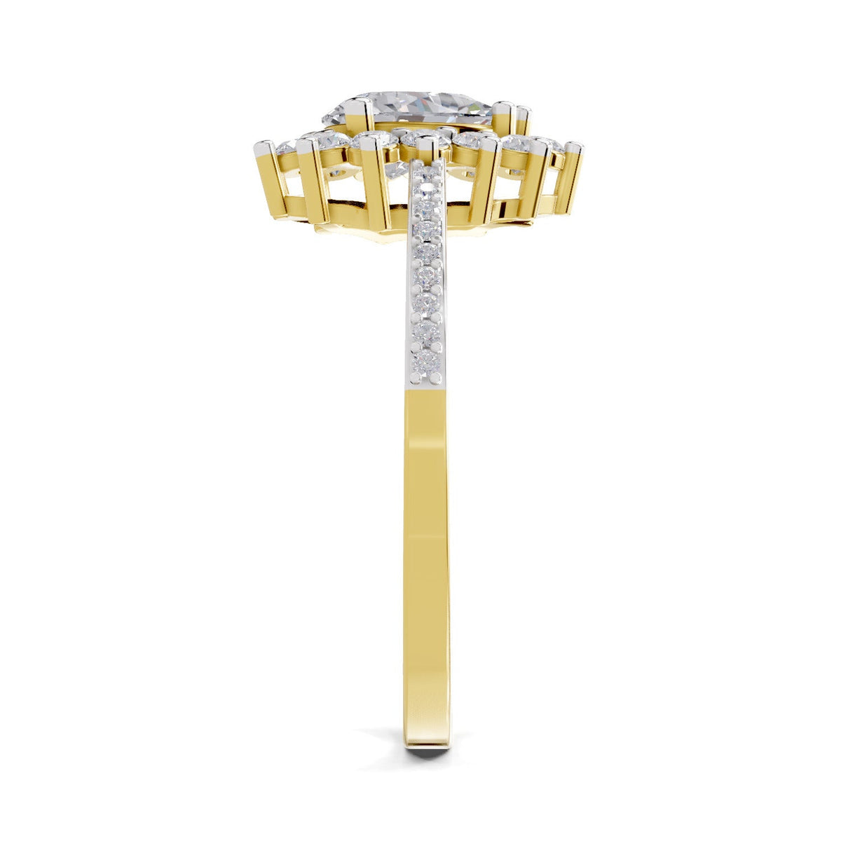 Regal Pear Halo Diamond Engagement Ring