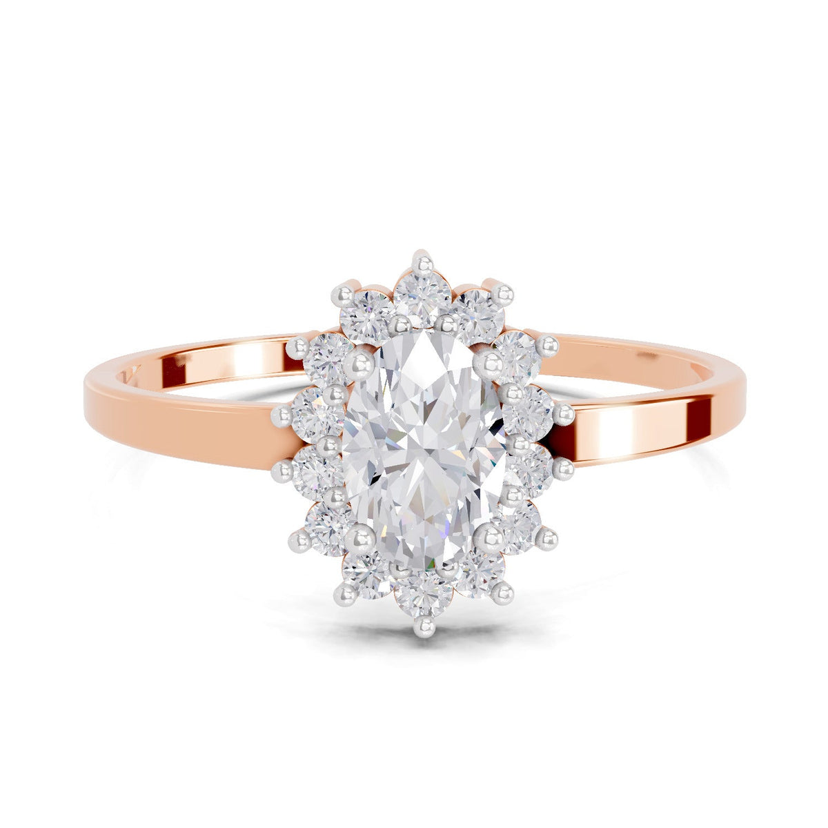 Dazzling Oval Halo Diamond Engagement Ring