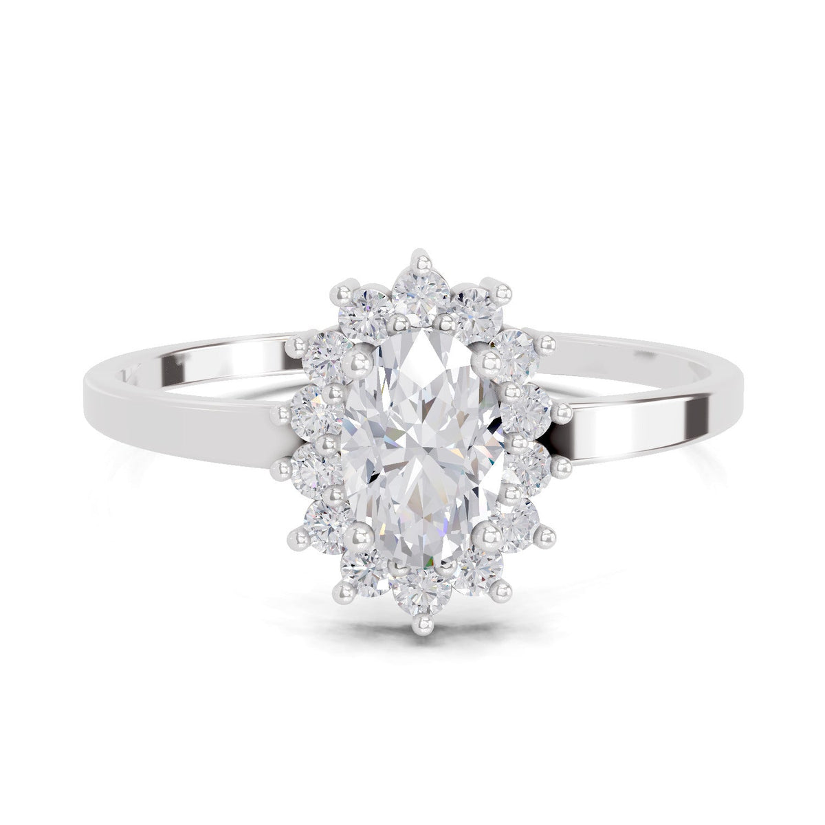 Dazzling Oval Halo Diamond Engagement Ring