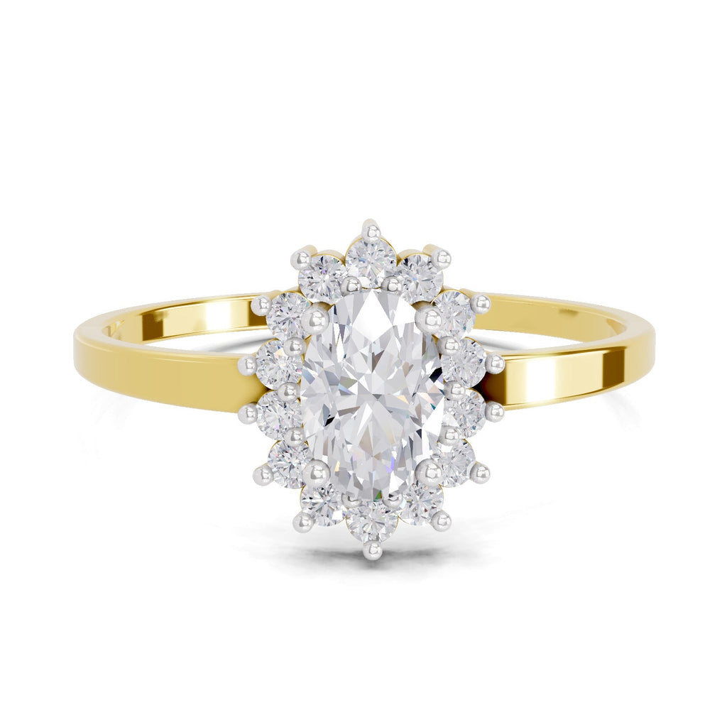Dazzling Oval Halo Diamond Engagement Ring