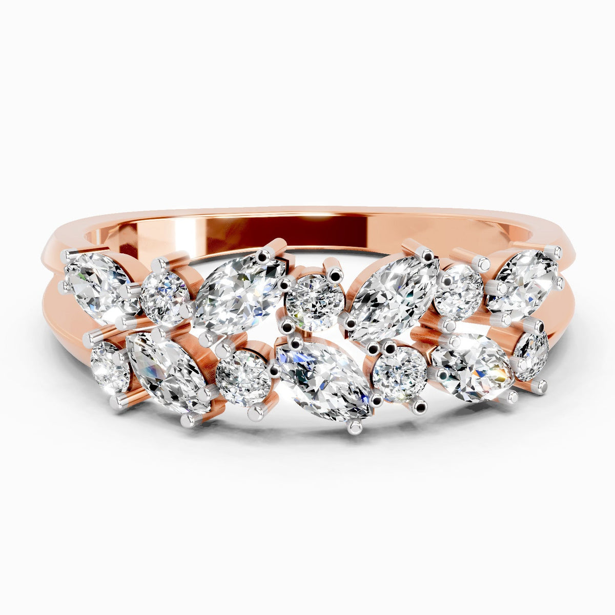 Exquisite Round Cluster Diamond Ring