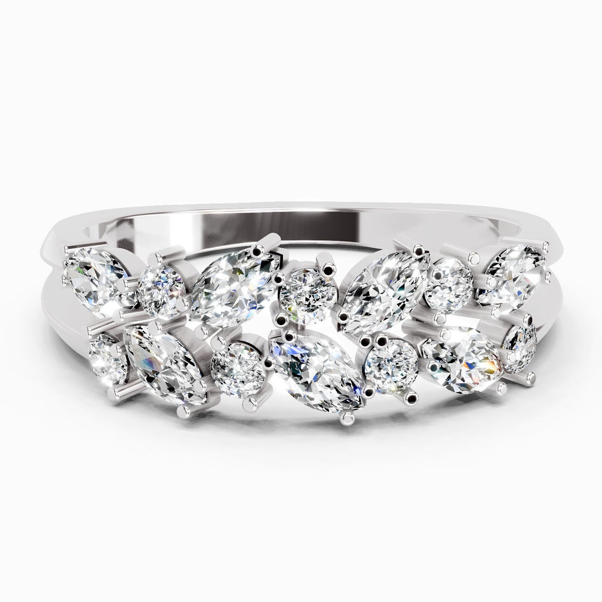 Exquisite Round Cluster Diamond Ring