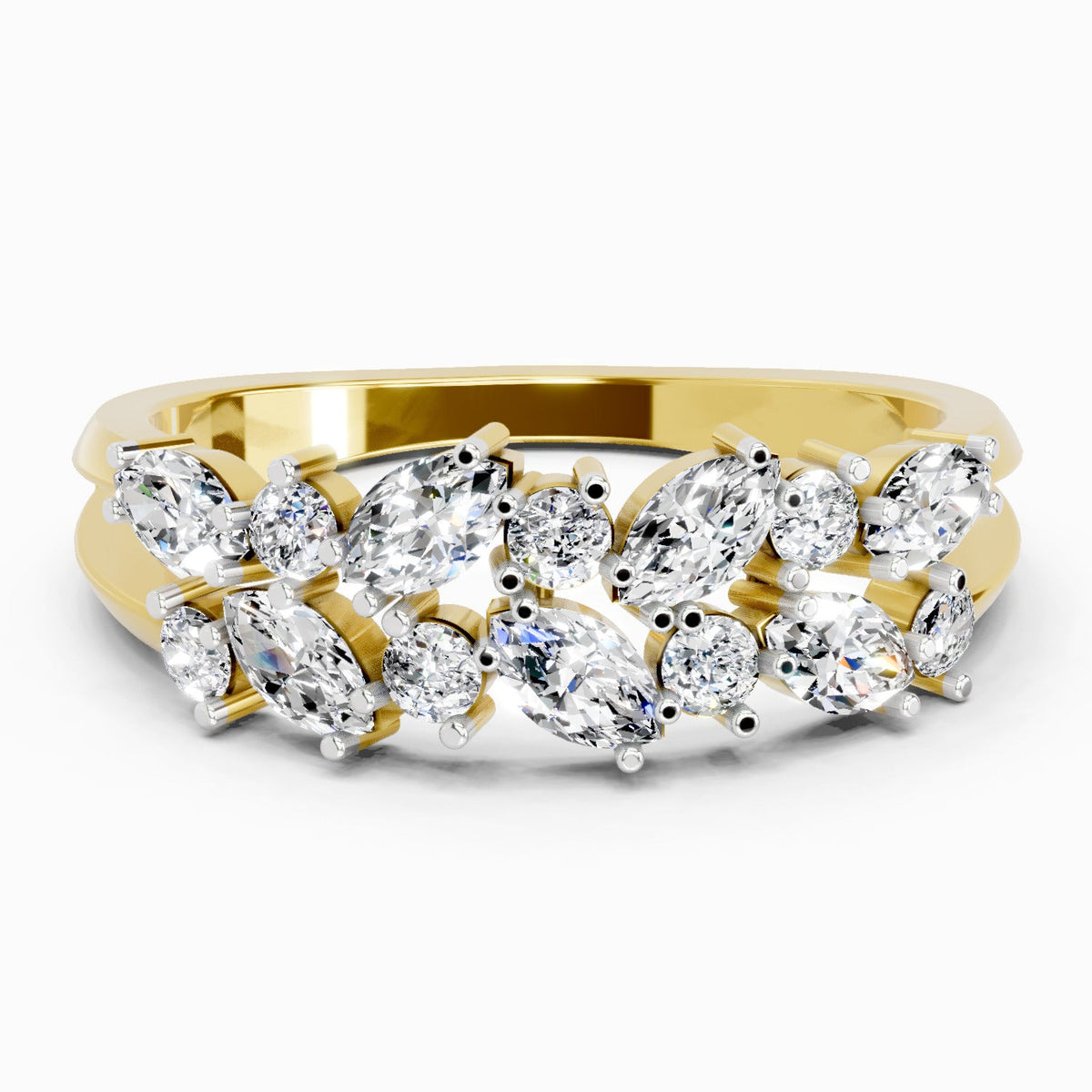Exquisite Round Cluster Diamond Ring