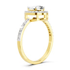 Gleaming Pear Halo Diamond Engagement Ring
