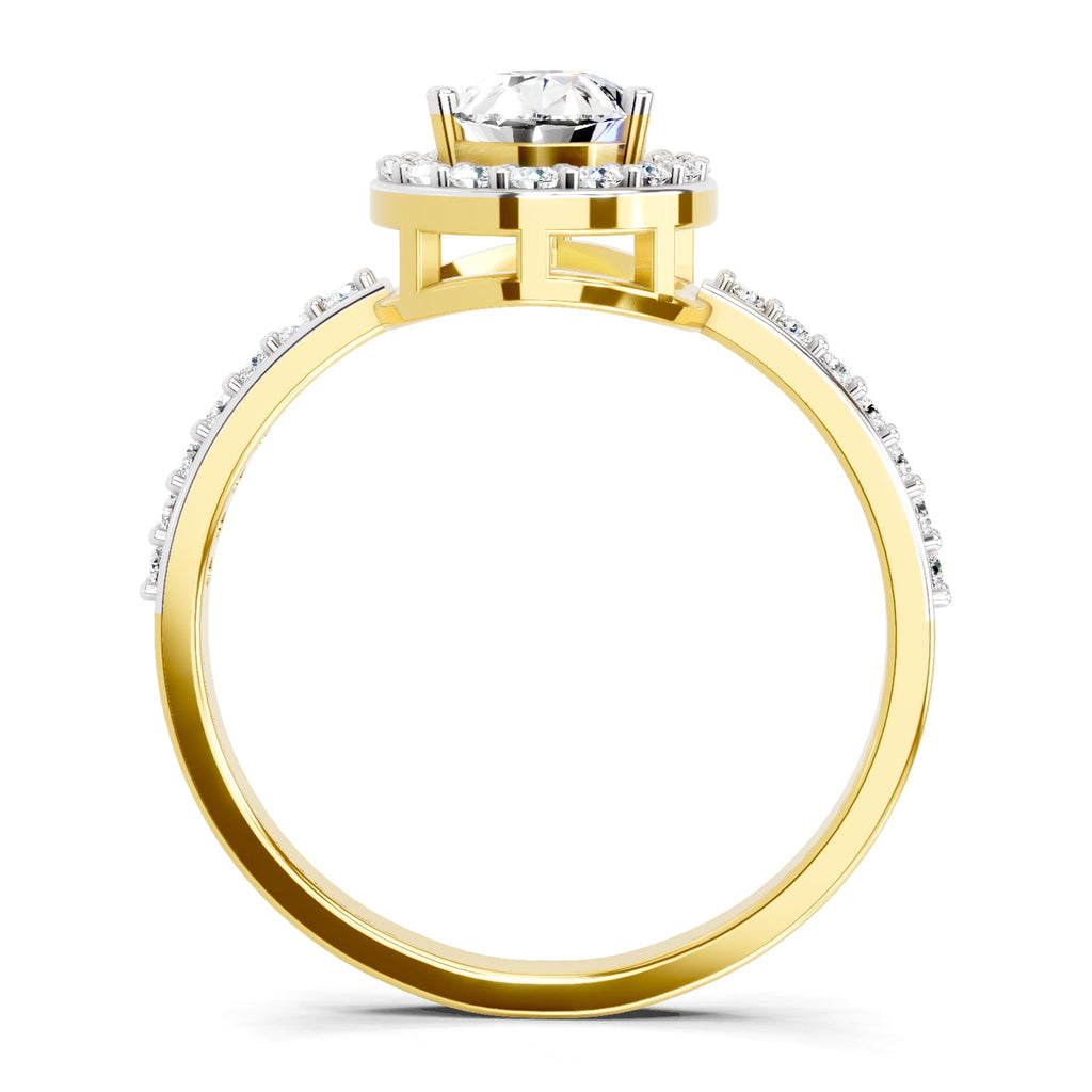 Gleaming Pear Halo Diamond Engagement Ring