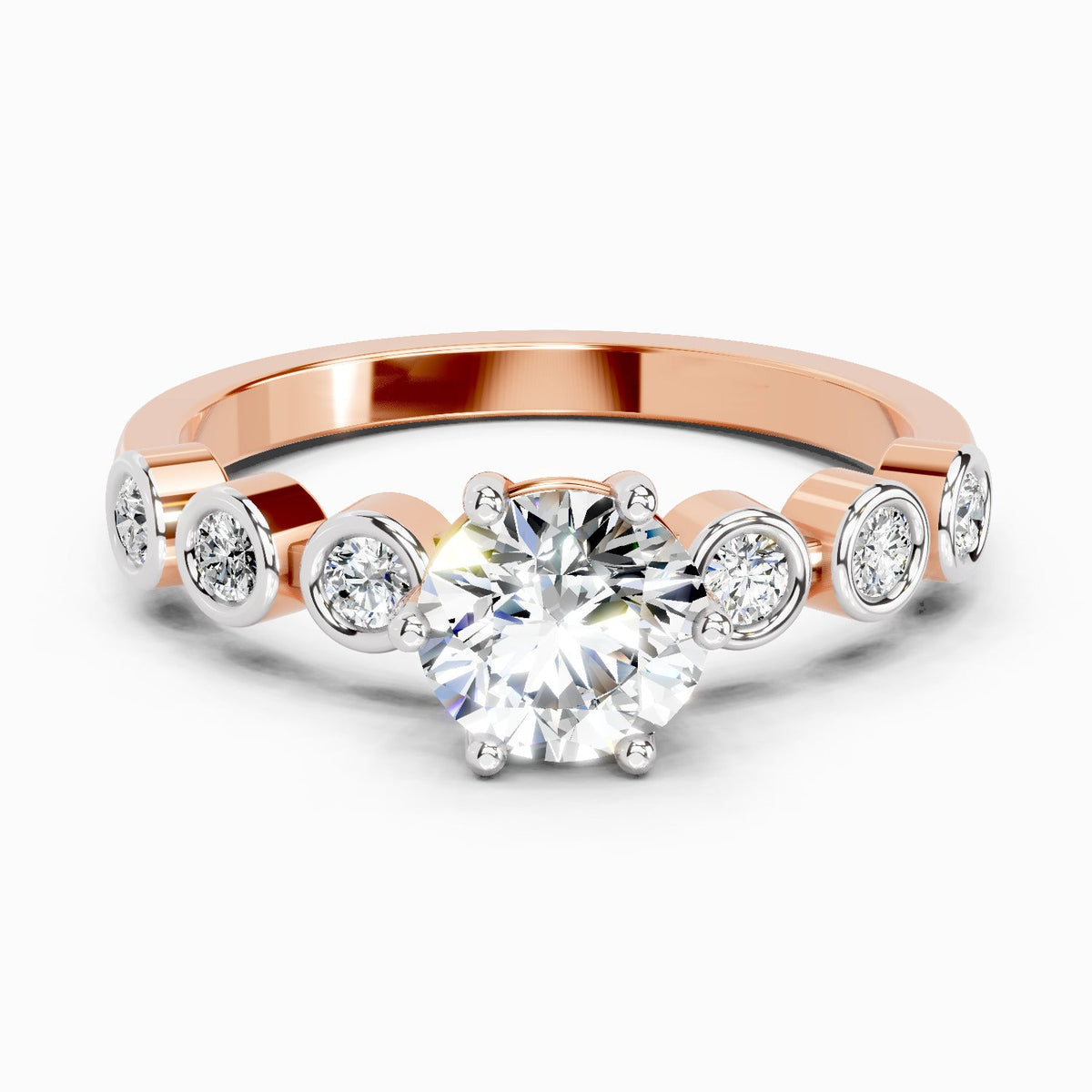 Timeless Round Bezel Diamond Band Ring