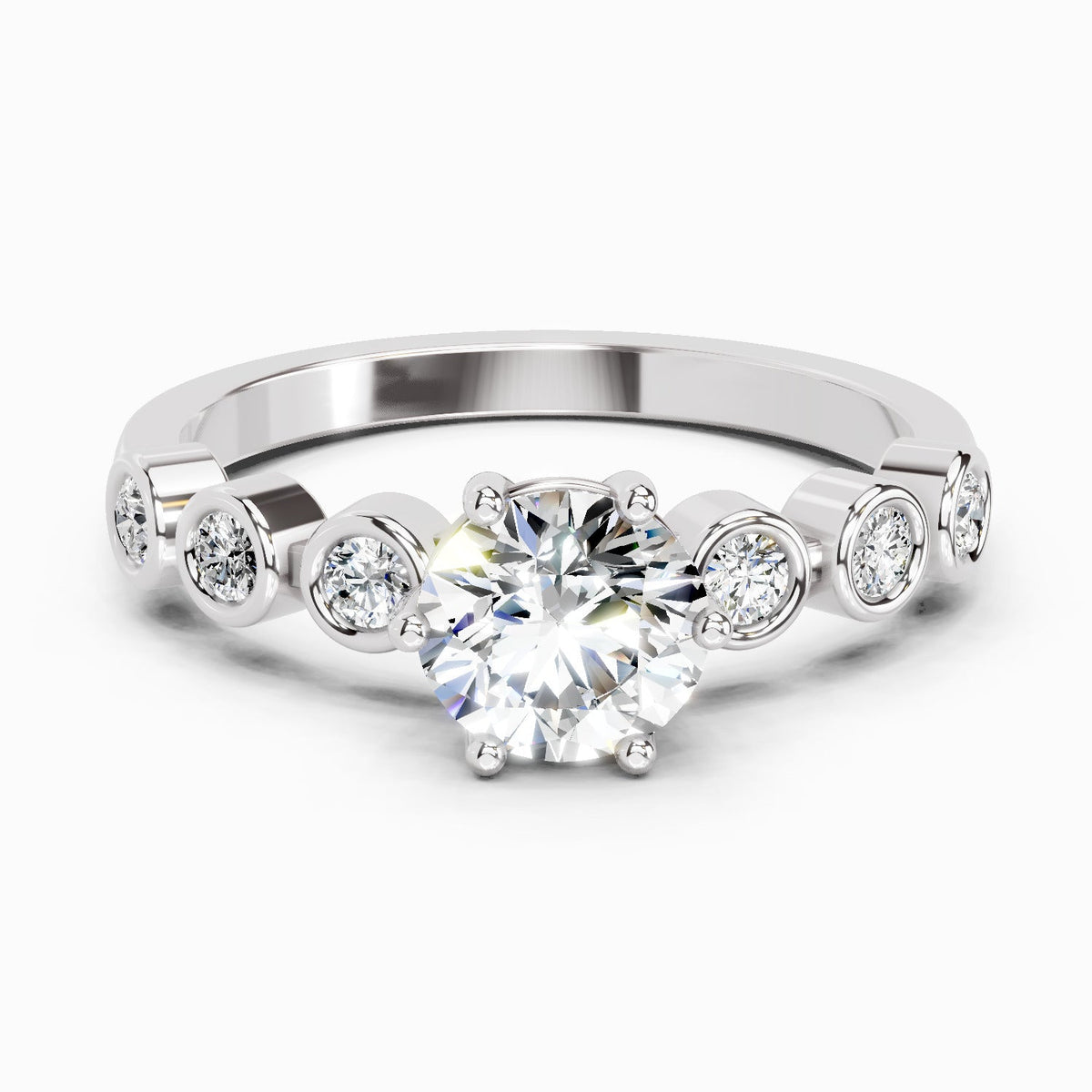 Timeless Round Bezel Diamond Band Ring