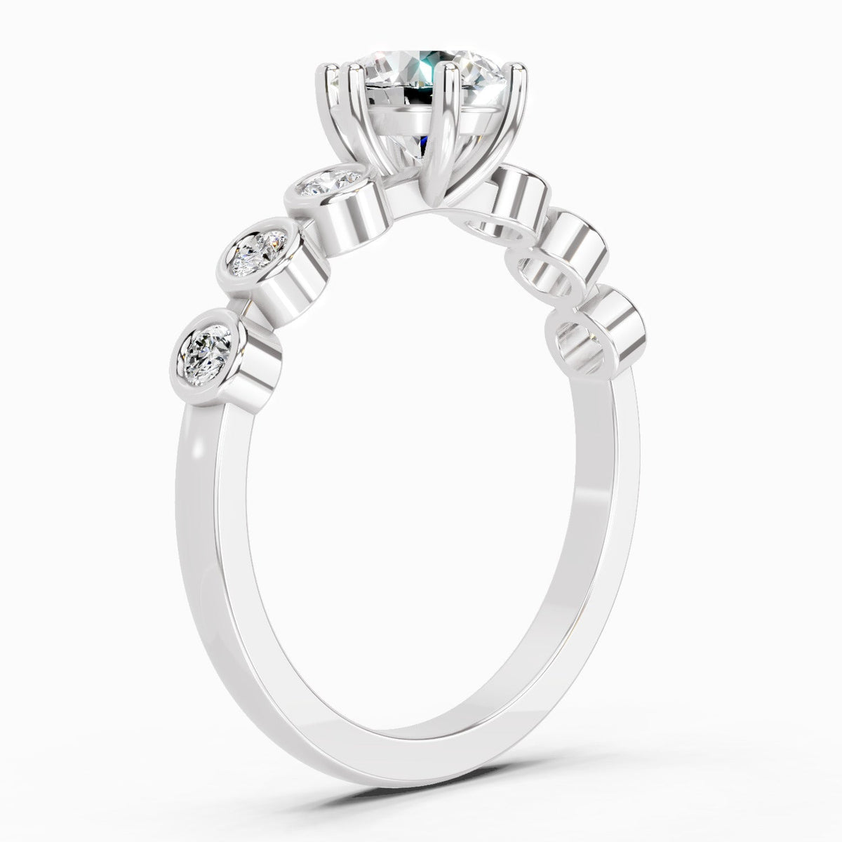Timeless Round Bezel Diamond Band Ring