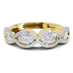 Glistening Oval Wave Diamond Engagement Ring