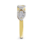 Glistening Oval Wave Diamond Engagement Ring