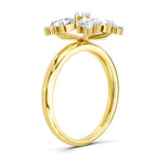 Radiant Pear Floral Diamond Ring