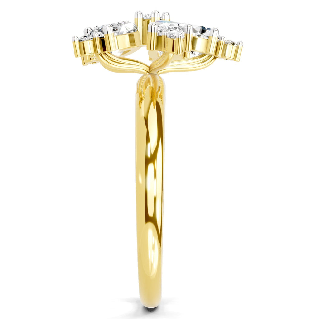 Radiant Pear Floral Diamond Ring