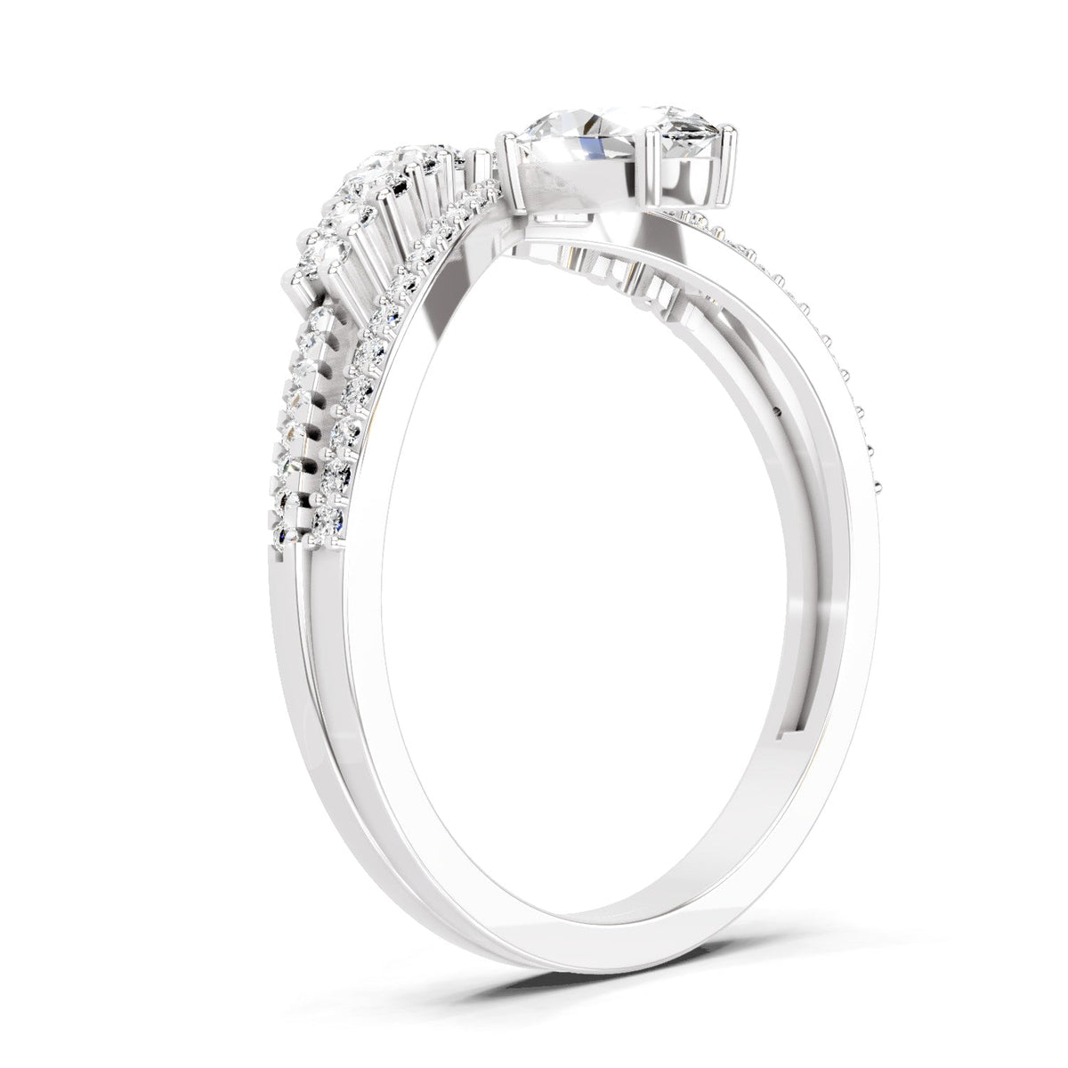 Refined Oval Crown Diamond Ring