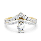Refined Oval Crown Diamond Ring