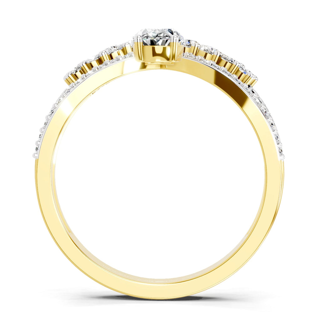 Refined Oval Crown Diamond Ring