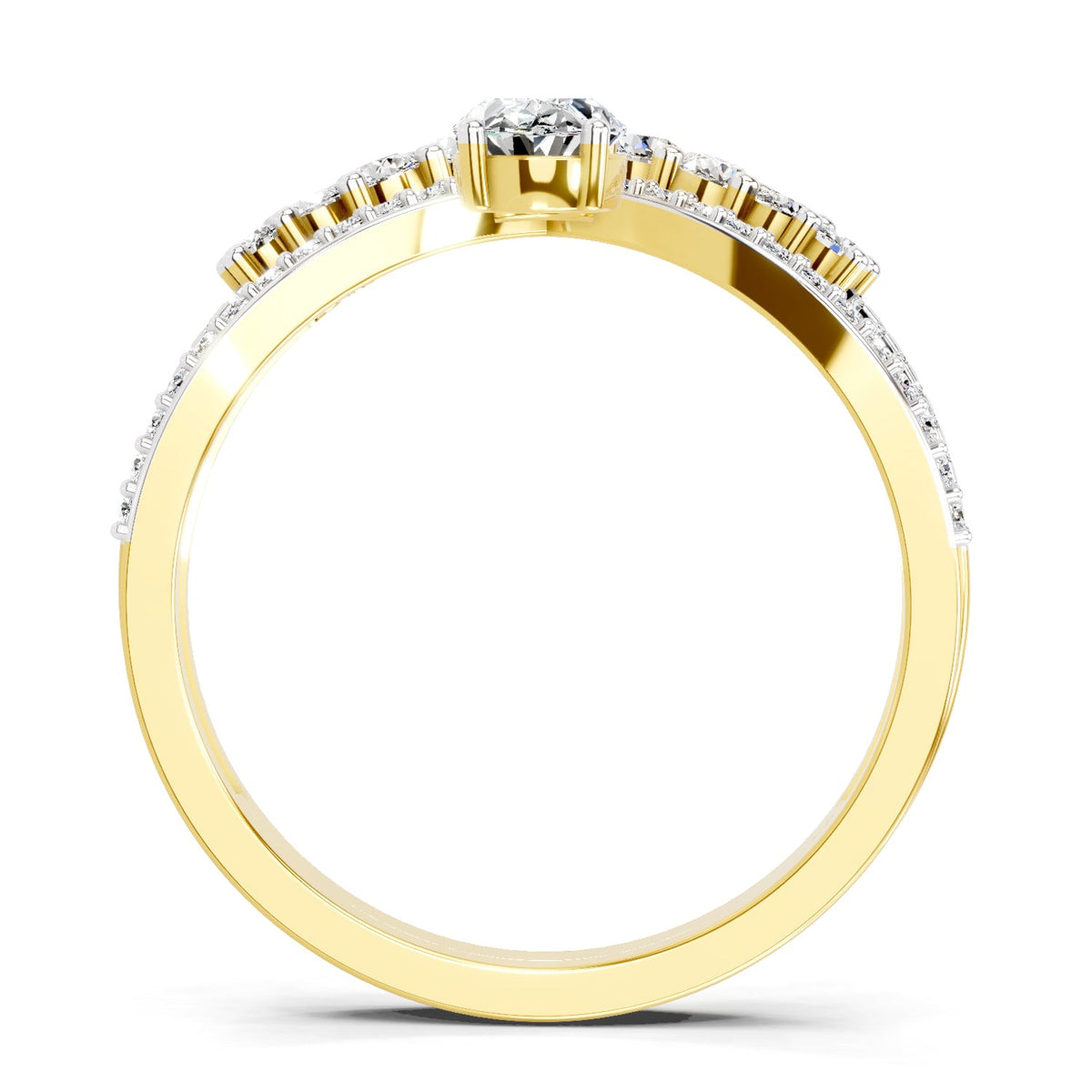 Refined Oval Crown Diamond Ring