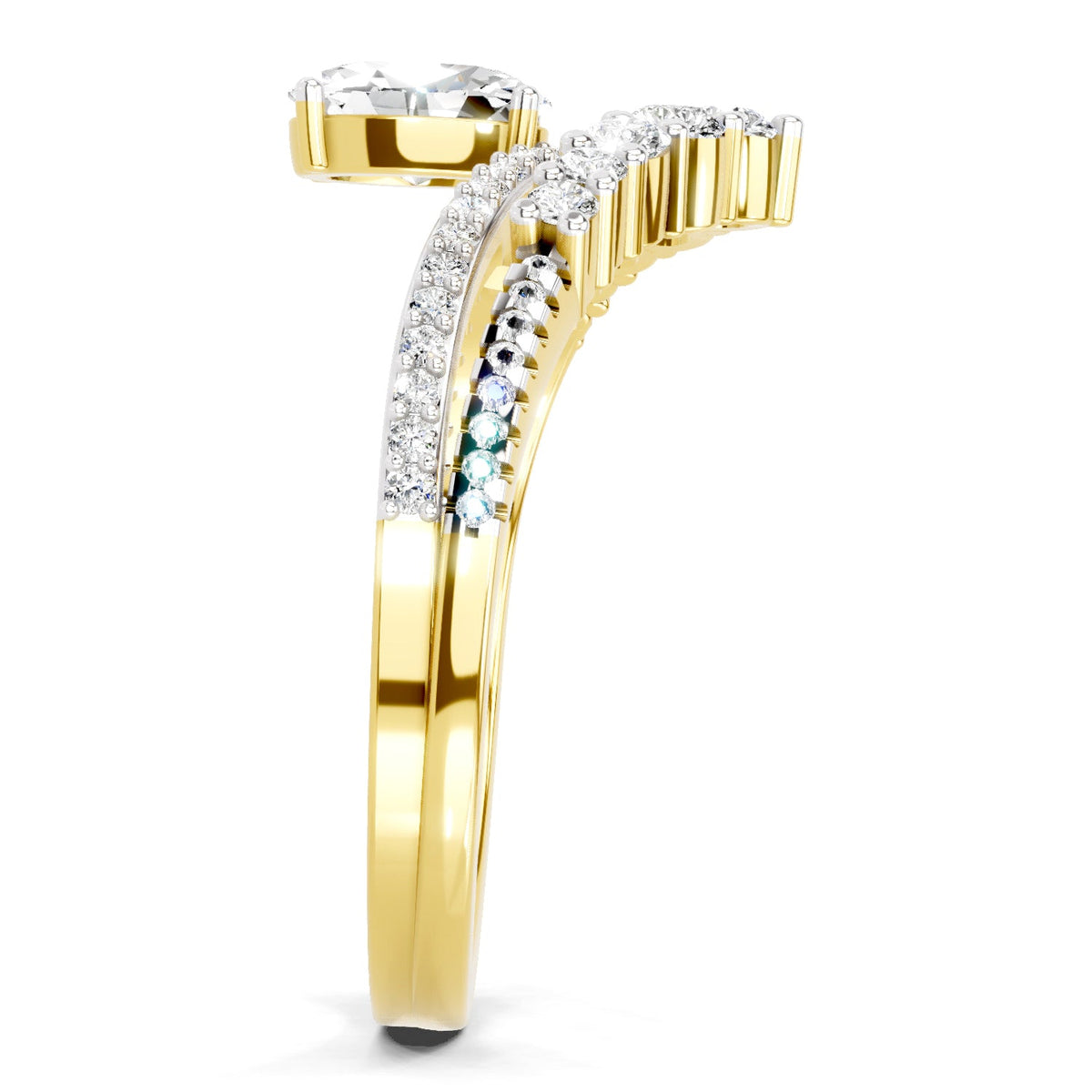 Refined Oval Crown Diamond Ring