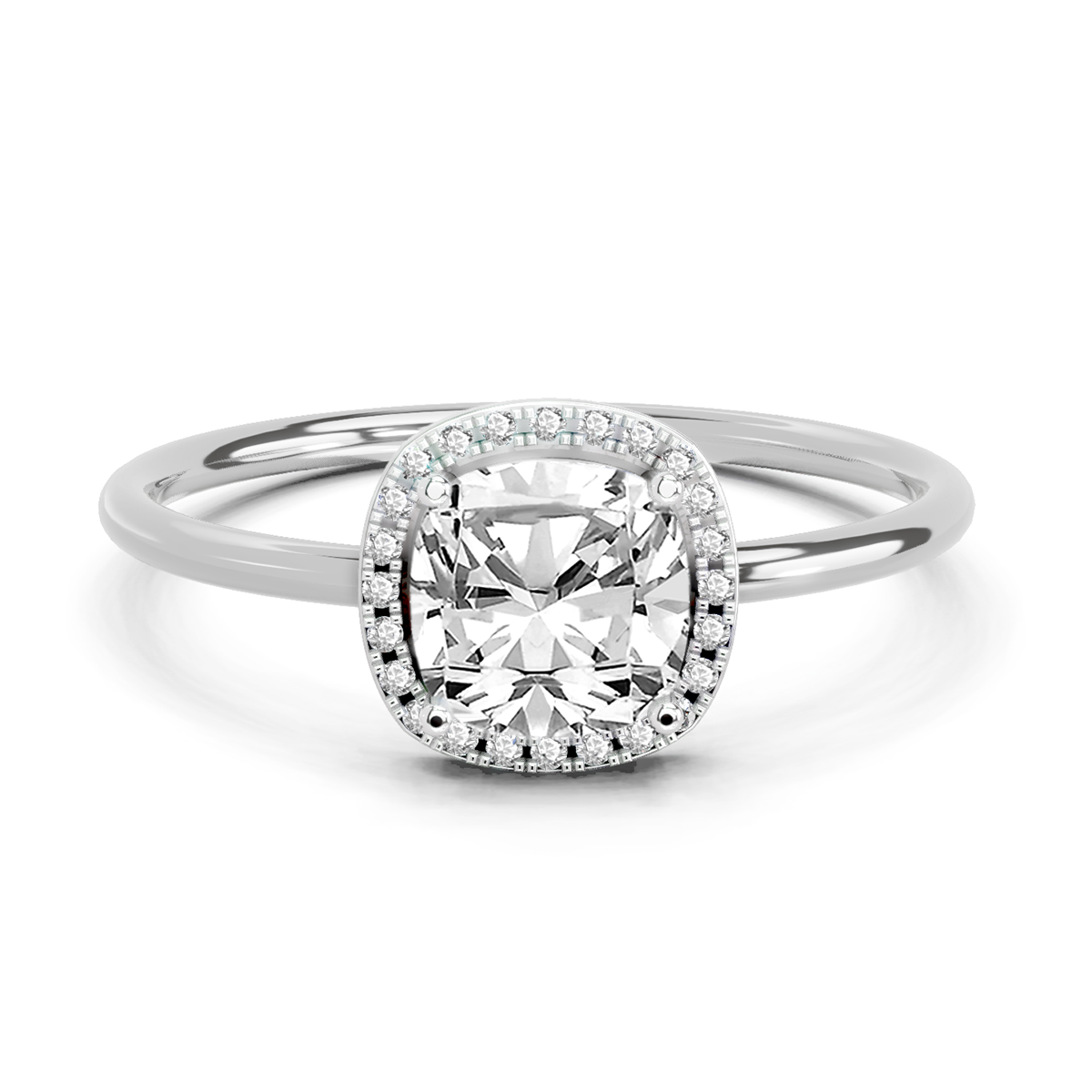 Stunning Cushion Halo Diamond Ring