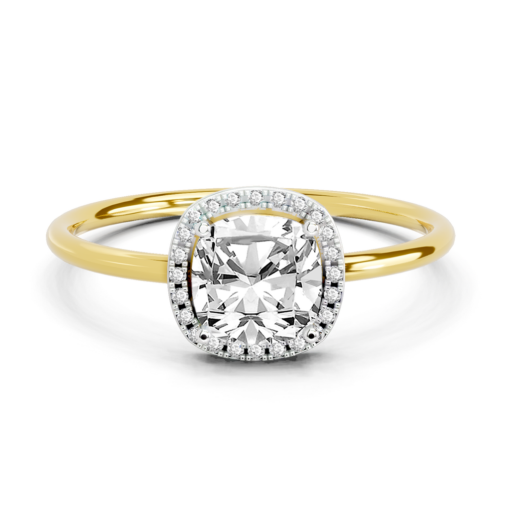 Stunning Cushion Halo Diamond Ring