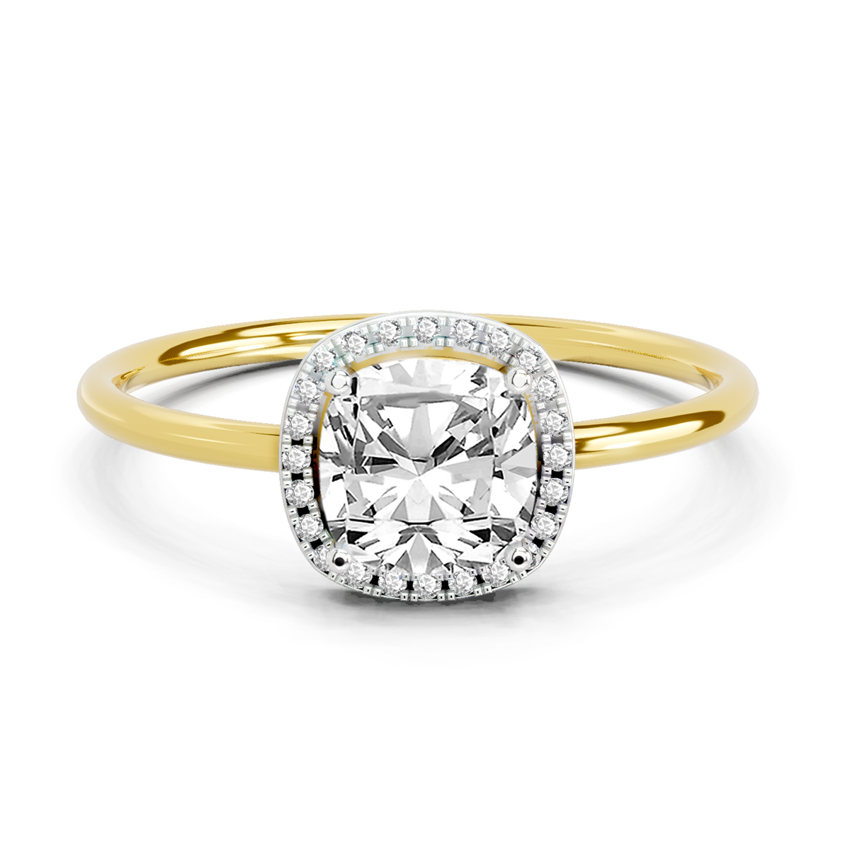 Stunning Cushion Halo Diamond Ring