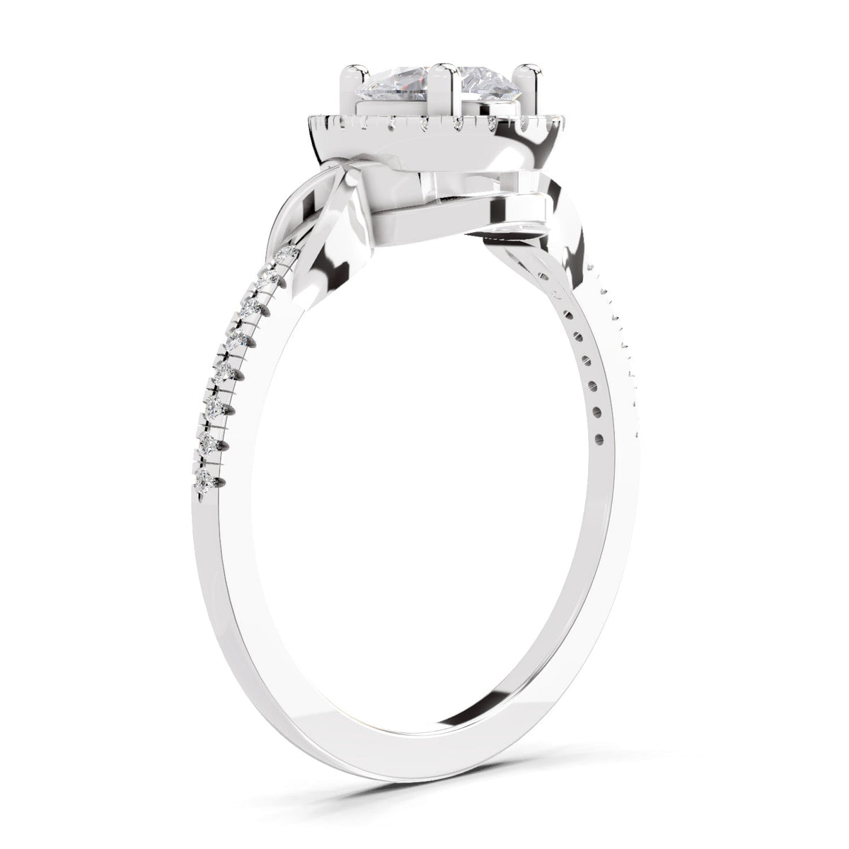Dazzling Pear Halo Diamond Engagement Ring