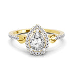 Dazzling Pear Halo Diamond Engagement Ring