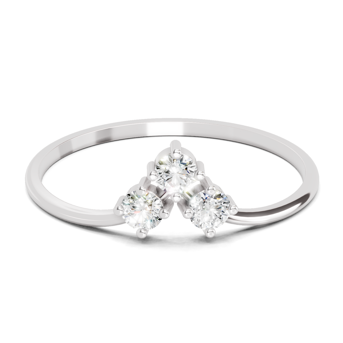 Ethereal Trinity Diamond Engagement Ring