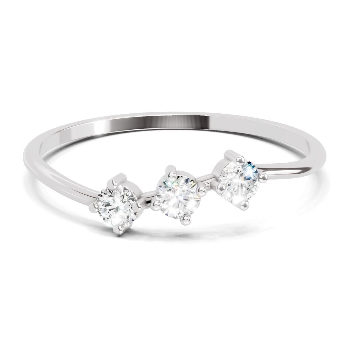 Luminous Trinity Diamond Engagement Ring