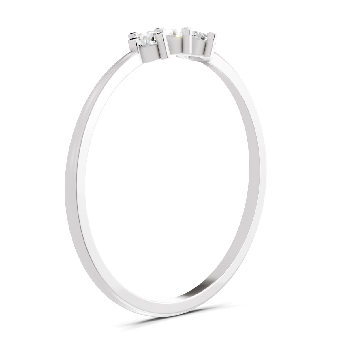 Refined Spark Trinity Diamond Engagement Ring
