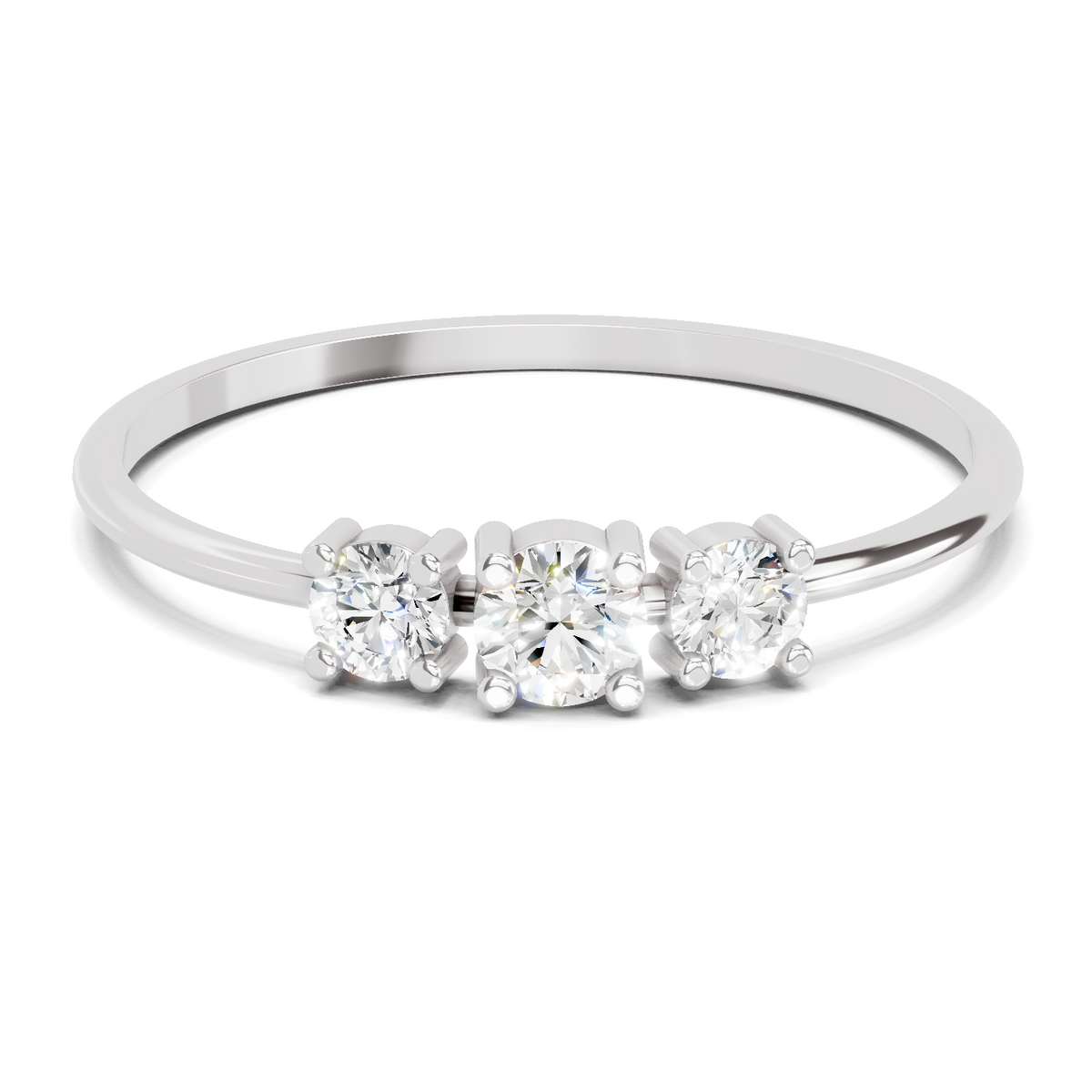 Stunning Three-Stone Diamond Engagement Ring